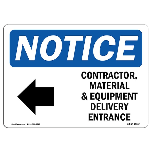Sign, 3.5" H, Contractor Material And Equipment Sign, Landscape, NS-D-35-L-10818-10PK